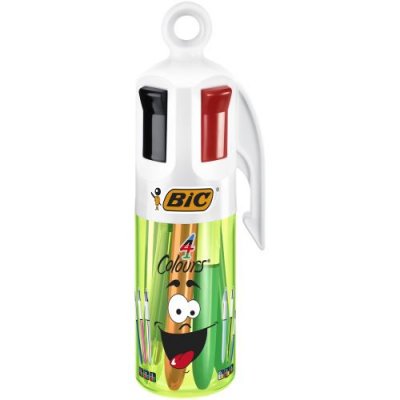 BIC  4 Couleurs Stylos-Bille R&eacute;tractables - Pot &agrave; Stylos Fluo de 6