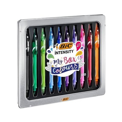 BIC  Bo&icirc;te de 10 Stylos-gel Gel-ocity Quick Dry multicolores - 0.7 mm T.U