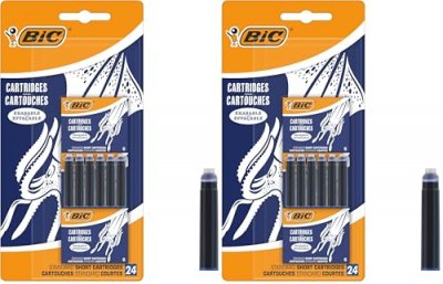 BIC  Cartouche d'encre courte  pour stylo plume - Blister de 24