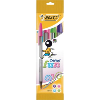 BIC  Cristal Large Fashion Blister De 4 Stylos-Billes Assorti Fantaisie