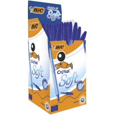 BIC  Cristal Soft Stylo-bille non r&eacute;tractable Bleu Bo&icirc;te de 50