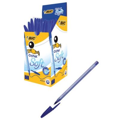 GENERIQUE Bic Cristal Soft Stylo-bille non r&eacute;tractable Bleu - Lot de 50