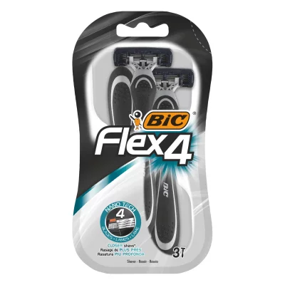 BIC  Flex 4 Comfort Lot de 3 rasoirs &agrave; lames amovibles pour homme