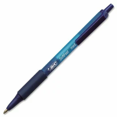 BIC  Lot de 10 Stylos bille SOFT FEEL CLIC GRIP Pte Moy. 1 mm Bleu