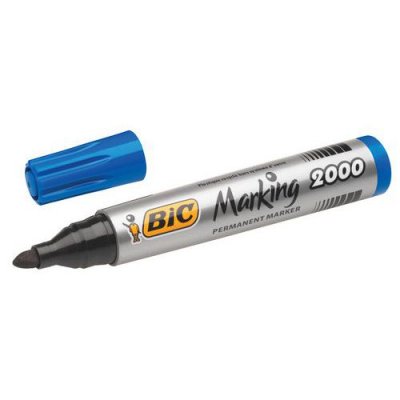 BIC  Lot de 12 Marqueur permanent Marking 2000 Pointe Ogive Bleu