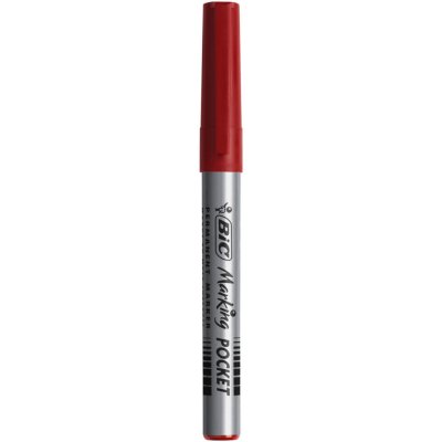 BIC  Lot de 3 marqueurs permanent Pocket 1445, pointe ogive, rouge