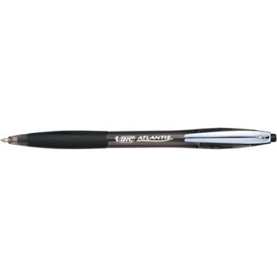 BIC  Lot de 6 Stylos bille ATLANTIS SOFT pointe moyenne 1 mm noir