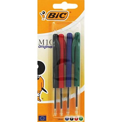 GENERIQUE Bic M10 Clic Stylo-Bille Pointe Moyenne 1,0 Mm Noir/Bleu/Rouge/Vert