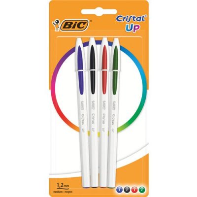  Bic Stylo &agrave; bille Cristal Up, 1,2mm, medium, Lot de 4