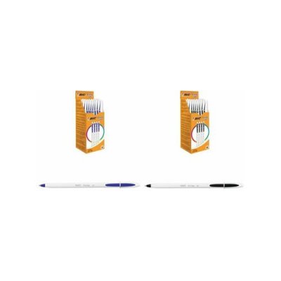 BIC  Stylo &agrave; bille Cristal Up, 20 pi&egrave;ces, noir - Lot de 2