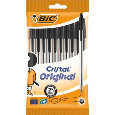 BIC &reg; - Stylo-bille noir Cristal&reg; Original x10 - Encre noire