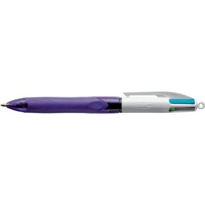 BIC  Stylo bille r&eacute;tractable  Grip 4 couleurs fun