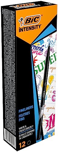 BIC  Stylo Feutre  Intensity &eacute;criture fine  Pointe 0.4 mm noir