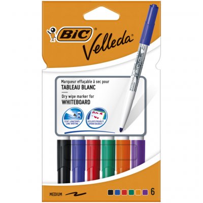 VELLEDA BIC  1741&nbsp;effa&ccedil;able &agrave; sec assortis marqueur [Lot de 6]