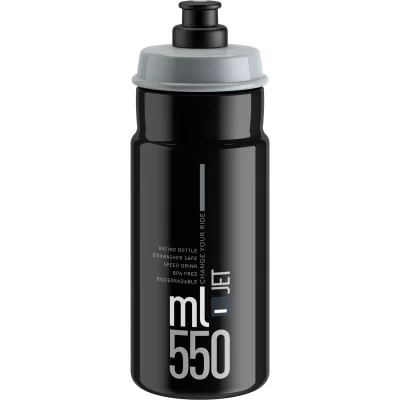 ELITE Bidon d'eau biod&eacute;gradable  Jet (550 ml) - 550ml Black/Grey Logo