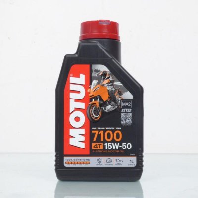 MOTUL Bidon d'huile  15W-50 7100 MA2 100% synth&egrave;sepour moto 4T 1L Neuf