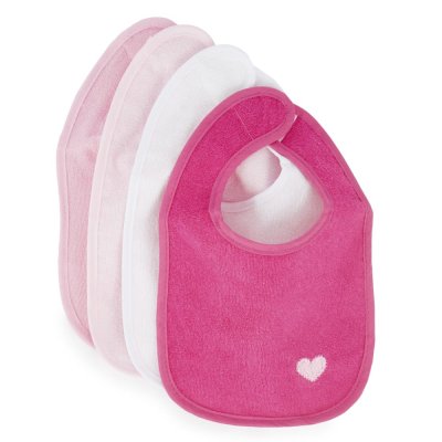 BIECO  set de 4 bavoirs pratiques pour b&eacute;b&eacute; rose vif