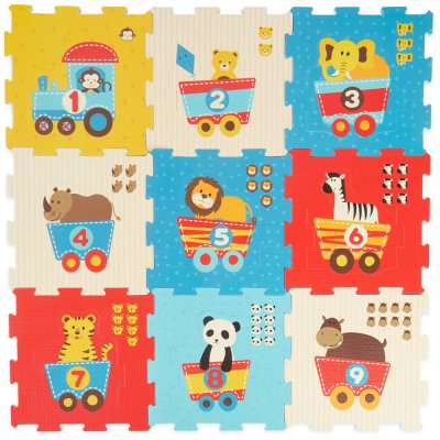 BIECO  Tapis puzzle train d'animaux 