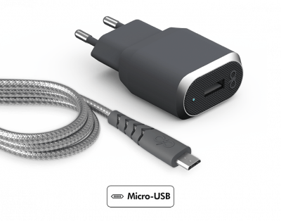 FORCE POWER BIG BEN Kit chargeur secteur rapide et c&acirc;ble renforc&eacute; USB