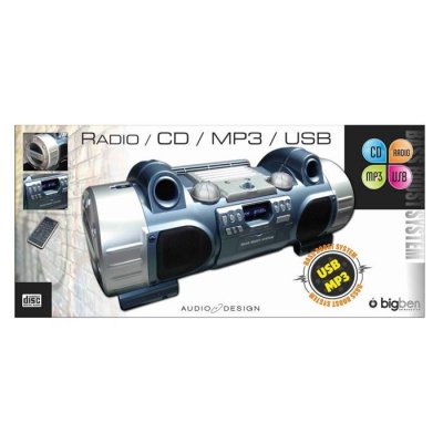 BIGBEN  CD50SN - Lecteur CD Portable MP3 USB Radio Argent