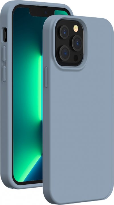 BIGBEN CONNECTED Bigben - Coque Rigide au Toucher Doux pour iPhone 13 Pro - Bleu Gris
