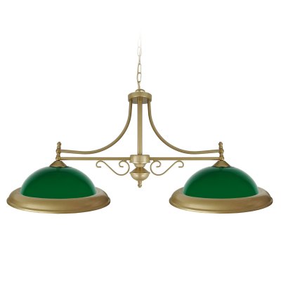 TOSEL BILLARD - Lustre poutre m&eacute;tal or et vert