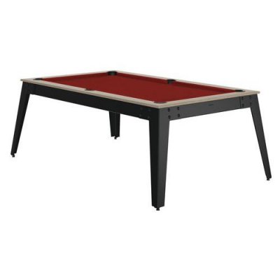 RENE PIERRE Billard Steel Oslo Pieds Gris Drap Rouge