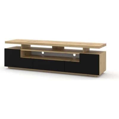  Bim Furniture Meuble TV EVA 180 cm ch&ecirc;ne artisanal / noir mat sans LED