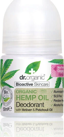 DR. ORGANIC BIOACTIVE ORGANIC aceite de c&aacute;&ntilde;amo d&eacute;odorant roll-on 50 ml