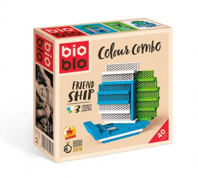BIOBLO  Jeu de construction 40 BRIQUES 3 COULEURS MINI BOX Multicolore
