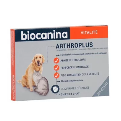 BIOCANINA  Arthroplus Chien et Chat 40 comprim&eacute;s app&eacute;tents