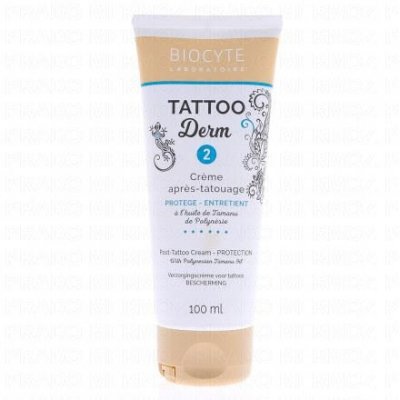 BIOCYTE  Cosm&eacute;tique - Tattoo Derm 2 cr&egrave;me apr&egrave;s tatouage tube 100ml