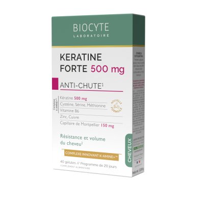 BIOCYTE  Keratine Forte Anti-Chute 40 G&eacute;lules - Bo&icirc;te 40 g&eacute;lules