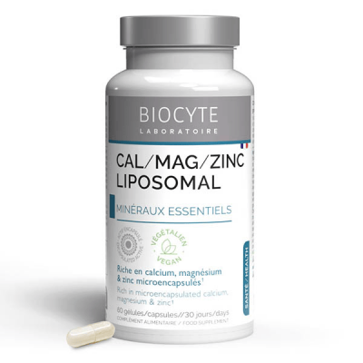 BIOCYTE  Longevity Min&eacute;raux - Cal/Mag/Zinc liposomal 60 g&eacute;lules
