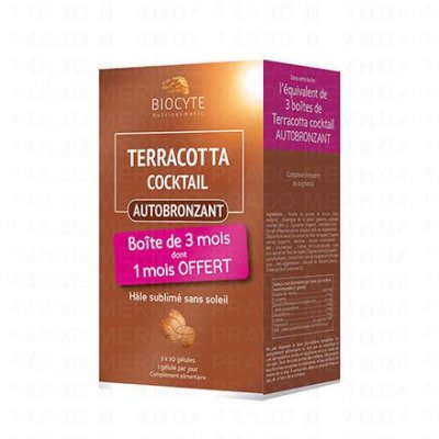 BIOCYTE  Pack Terracotta Autobronzant H&acirc;le sublim&eacute; sans soleil - 90 g&eacute;lules 