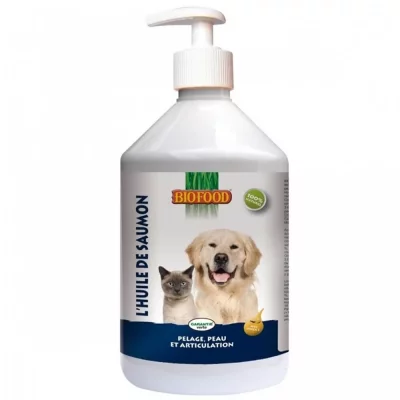 CHADOG Biofood - Huile de saumon pour chien et chat : 500ml