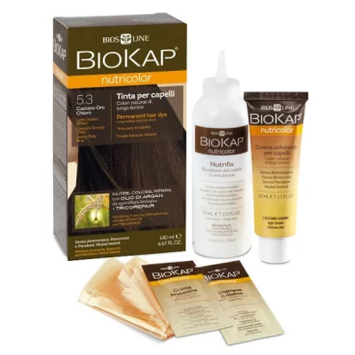 BIOKAP  Nutricolor Teinture pour Cheveux 5.3 Ch&acirc;tain Clair Dor&eacute; 140