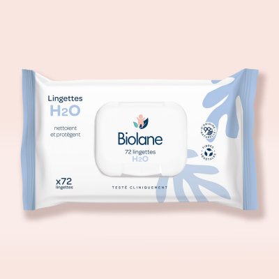 BIOLANE  Lingettes &eacute;paisses h2o &eacute;co-recharge x 72