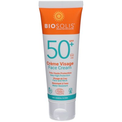 BIOSOLIS  - Cr&egrave;me Solaire Min&eacute;rale Visage BIO SPF50+ - 50 ml
