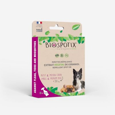 GENERIQUE Biospotix - Pipettes R&eacute;pulsives S-M pour Chien - x5