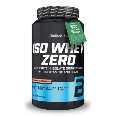 BIOTECH USA  Iso Whey Zero 908g Fraise - Isolat&nbsp;de&nbsp;lactos&eacute;rum