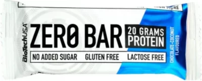 BIOTECH USA  Zero Bar 50g Chocolat noix de coco - Barres prot&eacute;in&eacute;es