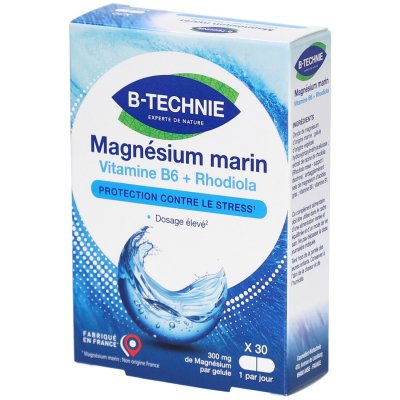 BIOTECHNIE  Magn&eacute;sium Marin B6 Rhodiola 30 G&eacute;lules - Bo&icirc;te 30 g&eacute;lules