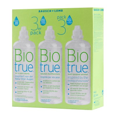 BAUSCH&LOMB Biotrue 3x300ml,3 flacons de 300ml + 3 etuis