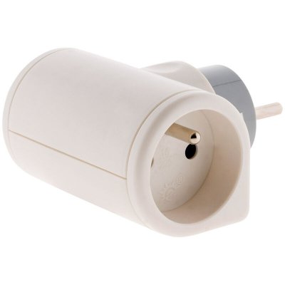 ZENITECH Biplite sans c&acirc;ble avec prise rotative, 2 prises blanc 