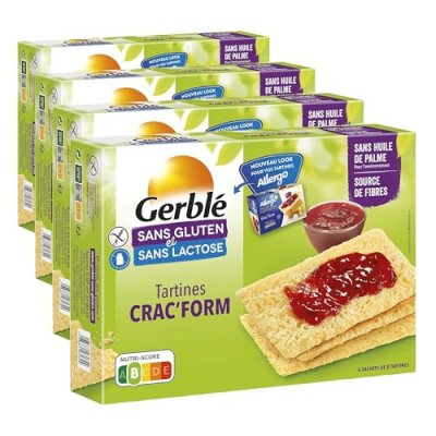 GERBLE Biscottes Sans Gluten&Lactose  - Les 2 Sachets De 125 G