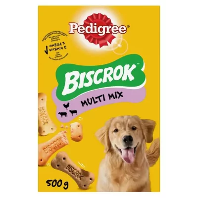 PEDIGREE Biscrock Biscuits 3 Saveurs pour Chien 500 GR  