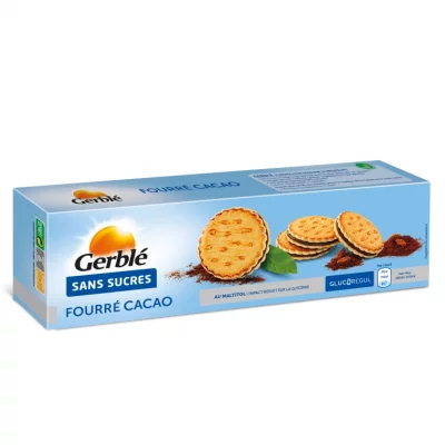 GERBLE Biscuits Fourr&eacute;s Cacao Sans Sucres  - Le Paquet De 12 - 185 G