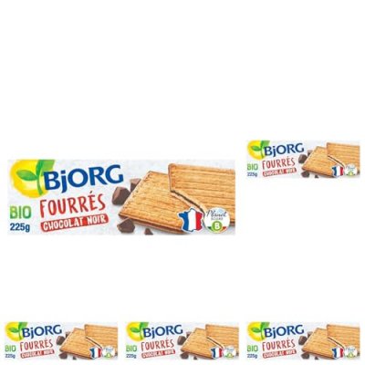 BJORG Biscuits Fourr&eacute;s Chocolat Noir Bio  - Le Paquet De 225 G