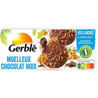 GERBLé Biscuits Moelleux Aux Noix Et Au Chocolat Gerble - Le Paquet De 138g
